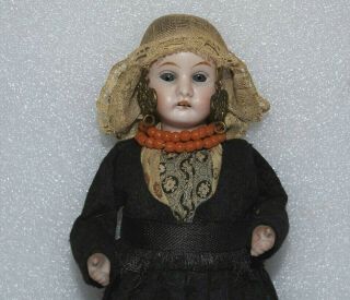 Antique Victorian Rare Bisque Dutch Girl Vtg German 7 1/2 " Doll Candy Container
