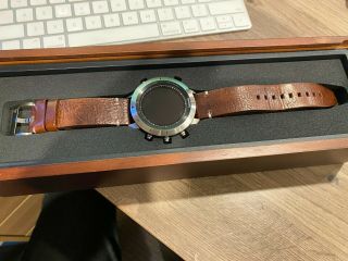 Garmin Fenix Chronos Gps - Stainless Steel Watch W Vintage Leather Band 18247 - 2