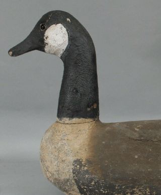 Antique Au8thentic Carved Painted Folk Art Canadian Goose Hunting Decoy 3