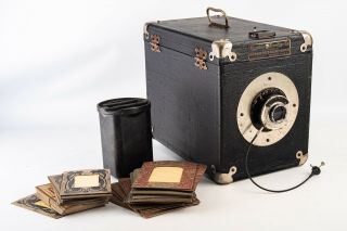 Vintage Keystone Ferrotype Street Postcard Camera With Tank & Frames Rare V14