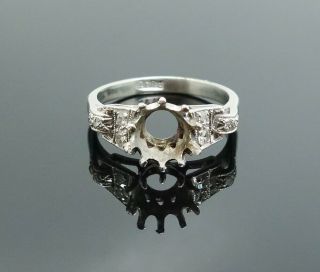 Vintage Art Deco Platinum Solitaire Diamond Engagement Ring Setting Size 5.  25