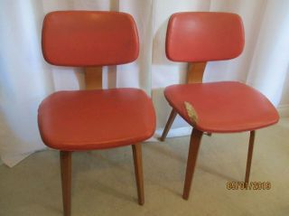 Vintage Thonet Chair Matching Pair Upholstery Branded Mid Century 1960s