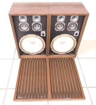 Pair Vintage Kenwood Kl - 555s 3 Way 5 Speaker System