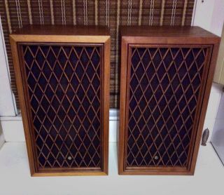 Vintage Pioneer Cs - 77 Speakers W/ Wood Lattice Grills - Near / Sound Great
