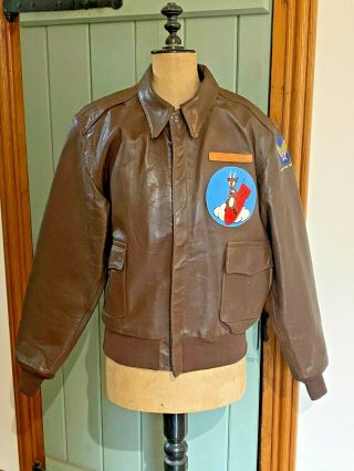 Vintage Us Army Air Force Usaf Leather Flying Pilots Jacket Type A - 2