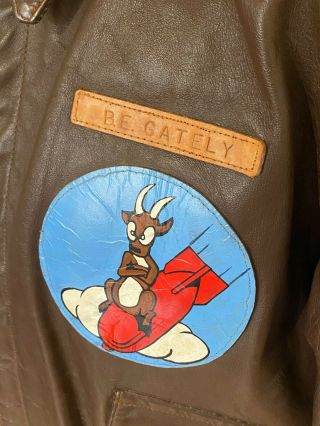 VINTAGE US ARMY AIR FORCE USAF LEATHER FLYING PILOTS JACKET TYPE A - 2 2
