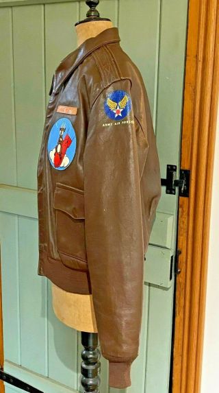 VINTAGE US ARMY AIR FORCE USAF LEATHER FLYING PILOTS JACKET TYPE A - 2 3