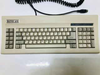 Vintage Arabic And English Keyboard Micro Ace Kb - 5160at Computer Rare Blue Alps