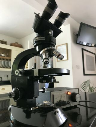 Vintage Cts M25 Binocular Microscope Watson/vickers Lenses & 6v Dc Power Supply