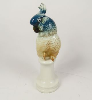 Vintage Karl Ens Volkstedt Large Porcelain Teal Parrot 15 "