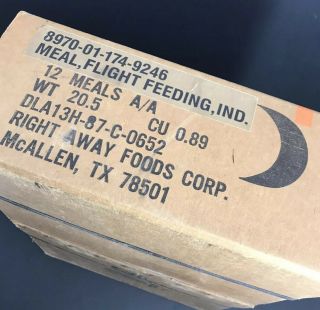 Vtg 1987 Case Of Us Military Mre: Meal Flight Feeding Individual Rations