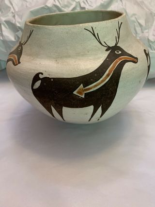 Vintage Acoma Pottery Jar By Rose Chino Garcia 7 1/2 " Wide X 5 “ Tall