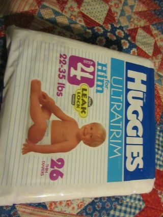Vintage Collectable Huggies Diapers Size 4 (large) Plastic Whole Bag From 1992
