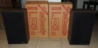 Vintage Polk Audio Studio Monitor 7 Speakers W/original Boxes L@@k