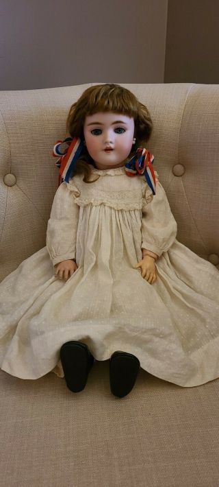 Antique German Handwerck 21 " Doll Body And Clothing - Case