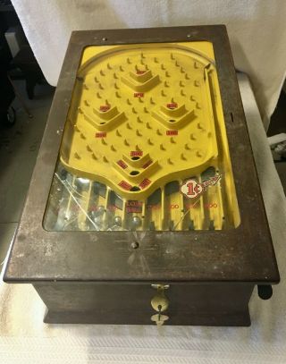 Vintage Genco Pinball Machine One Cent Antique Coin Operated