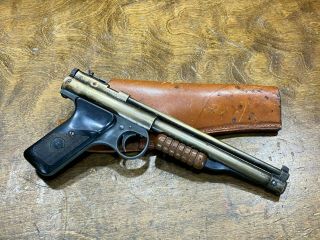 Vintage Benjamin Franklin Model 132 Pump Pellet Air Target Pistol W Gun Holster