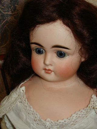 Antique German Kling Closed Mouth Turned Shoulder Head Doll