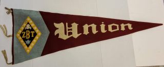 Vintage Union College Fraternity Medical College Pennant " Circa Early 1900 