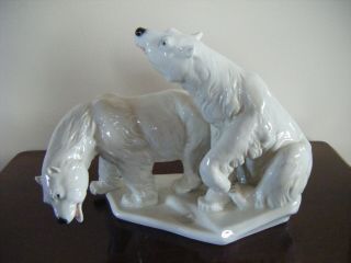 Vintage Karl Ens Porcelain Polar Bears Figurine