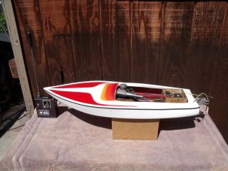 Vintage 36” In Rc Race Boat Fiberglass K&b Torpedo 40 Perry Carburetor