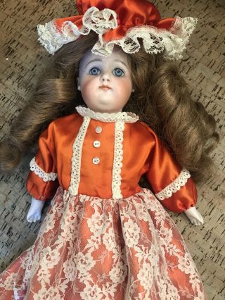 GORGEOUS 15 Inch Closed Mouth Antique Doll Bisque Head Marked 5 Kid Body WOW 2