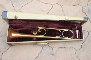 Getzen - Vintage Deluxe “copra Temp” Trombone,  1950’s,  Copper Bell W Case