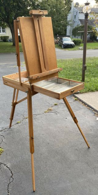 Fantastic Vintage Wood Grumbacher Plein Air Travel Easel No.  286 Made In France