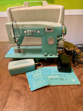 White De Luxe Zig - Zag Vintage Sewing Machine Model 363