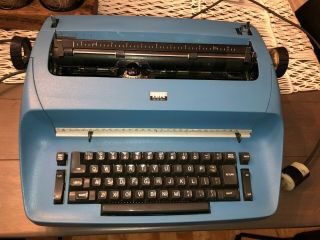 Vintage Blue Ibm Selectric I Model 71 Typewriter And