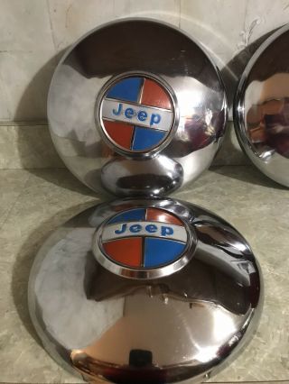 Vintage JEEP Hub Caps KAISER | Wagoneer | Gladiator | J2000 | CJ5 Truck Dog Dish 3
