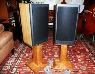 Pair Vintage Allison Al - 115 Oak Stereo Speakers,  Stands,  Price Drop