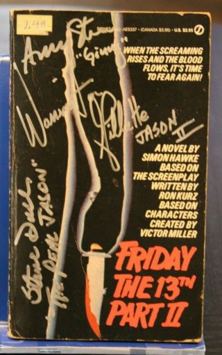 Friday The 13th 2 Vintage Novel Simon Hawke Paperback Signed By Steve Dash,  Jsa