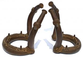 Vintage African Tribal Brass / Bronze Bracelets Twisted Up.  Art Deco
