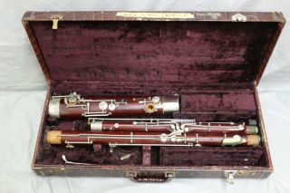 Vintage German 28 Bassoon W/ Case Parts Broken