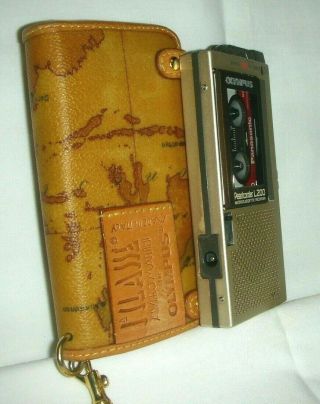 Vintage Olympus Pearlcorder L200 Microcassette Recorder,  Italian Designer Case