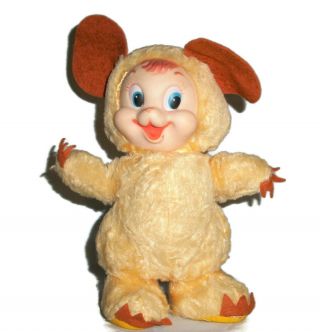 Vtg Rushton Rubber Face Plush Cheesy Mouse Stuffed Animal Doll