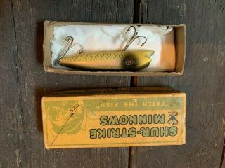 Vintage Shur Strike Fishing Lure With Y - 10 Cardboard Box