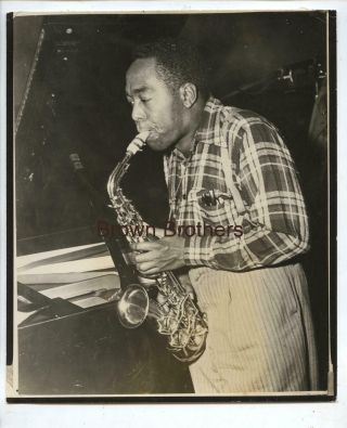 Vintage 1940s Jazz Charlie " Bird " Parker Saxophone Soloist & Bebop Pioneer Photo