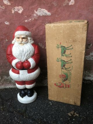 Vintage Santa Blow Mold Light - Up Christmas Decor Dapol Corp Huge 3’ Rare W/ Box