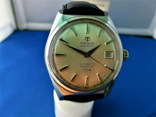 Tissot Seastar Visodate T12 Automatic 21 JEWEL STAINLESS Men ' s vintage watch 2