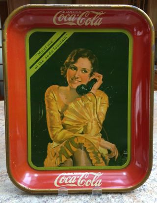 Vintage Coca Cola Tray “meet Me At The Soda Fountain " 1930 American Art