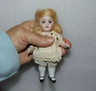 Antique All Bisque Kestner Doll 150 Glass Sleep Eyes 5 1/2 " German Mignonette