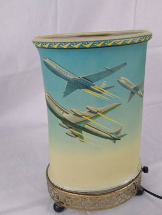 Rare Vintage Econolite Corp Airplanes Motion Spinning Lamp 1958