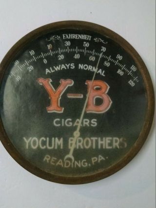 CIGAR THERMOMETER Y - B CIGARS YOCUM BROS READING PA RARE VINTAGE GOLDENHILL3898 3