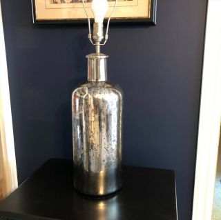 Rare Restoration Hardware 19th Century Vintage Mercury Glass Tall Lamp