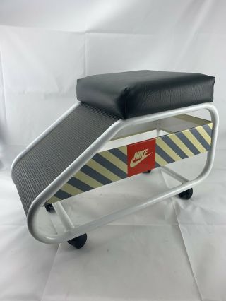 Vintage Nike Store Display Fixture Shoe Fitting Portable Rolling Foot Stool A/os