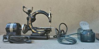 Vintage Willcox & Gibbs Sewing Machine w/Motor & Pedal 3