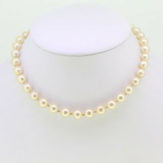 Vintage Graduated Cultured Pearl Necklace With 9ct Yellow Gold Clasp
