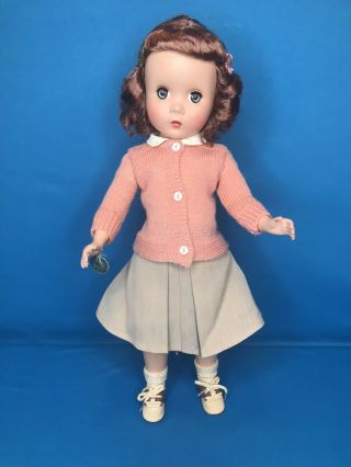 Vintage 1950s Madame Alexander 14” Maggie Doll Fashion Academy Wrist Tag